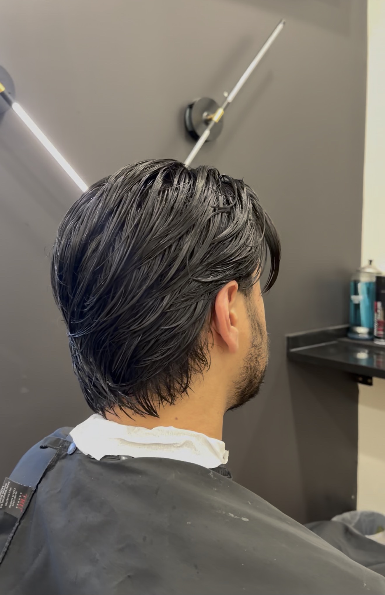 Long hair, back view